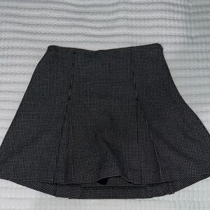 Classic Black and White Checkered Skirt